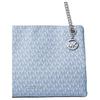 Michael Kors Christina Silver Hardware Faux Leather Shoulder Bag Medium Women's Light Blue