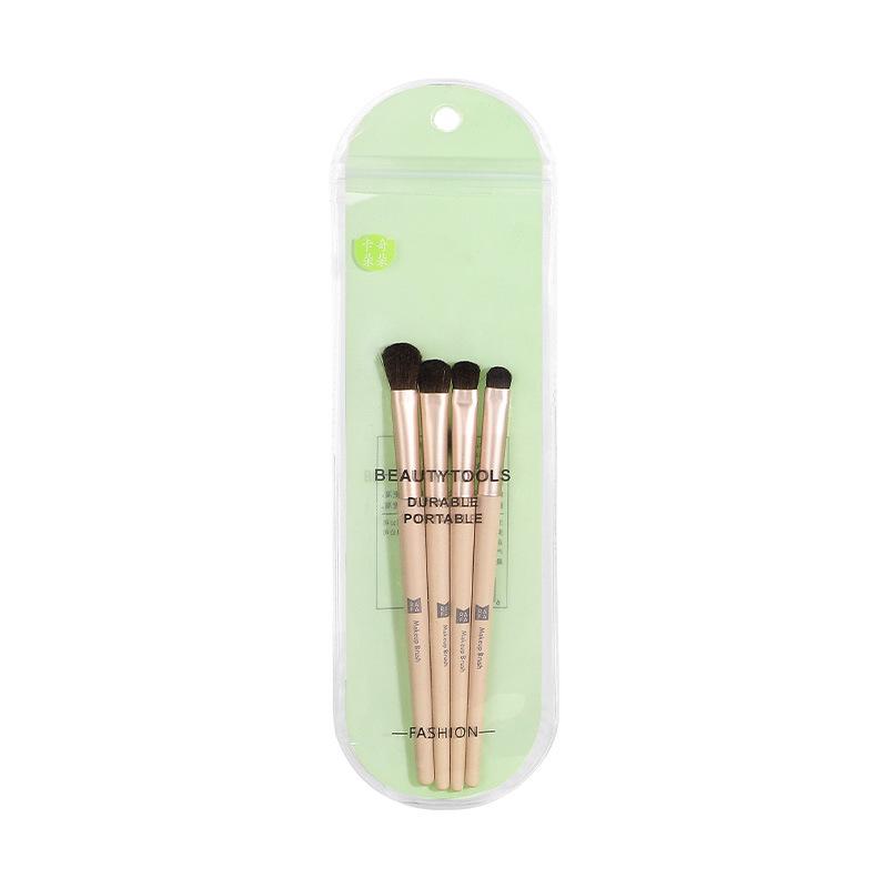 

Kaqiduo Duo Eyeshadow Set: 4-Piece Horse Hair Brush Kit for Blending & Contouring