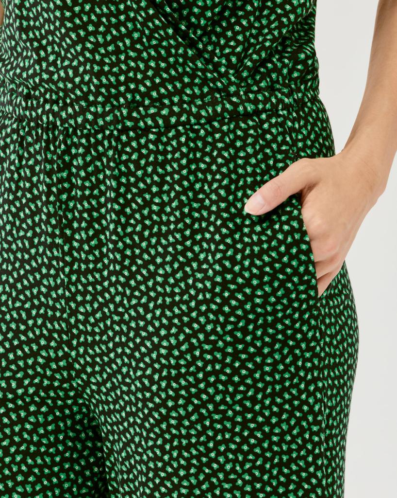 Amazon Essentials Cropped Jumpsuit with Wide Elastic Short Cloud Size M Women's Legs, Waist, Sleeves, Print,