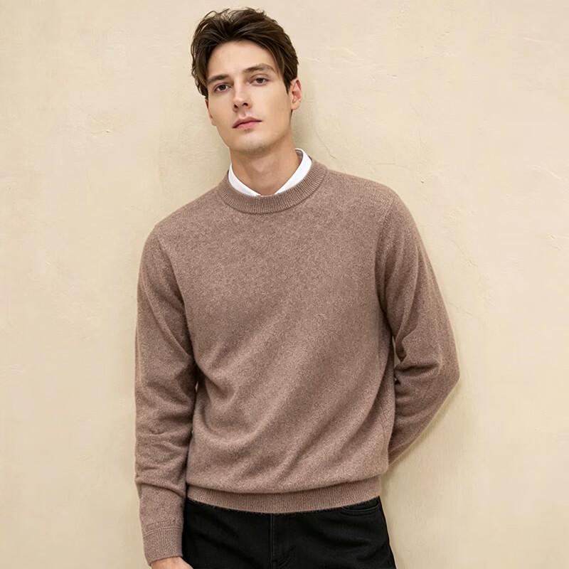 Men's Round Neck Wool Blend Sweater