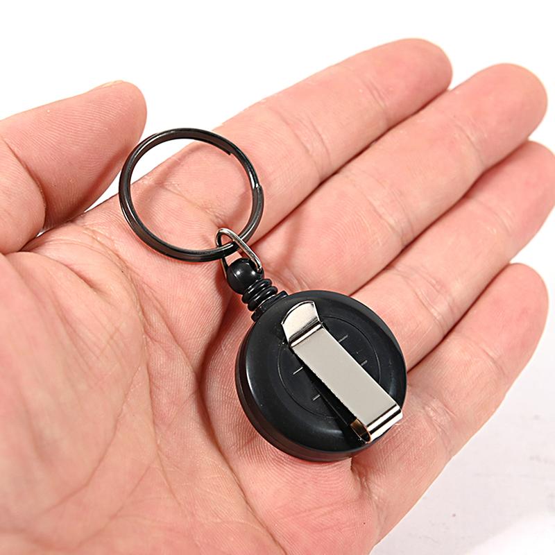 Retractable Pull Badge Reel Lanyard Holder Reels Recoil Belt Key Ring Chain Clip