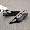 Pointed toe bag head sandals women's summer and autumn 2024 new models rear strap stiletto rear empty high heels children