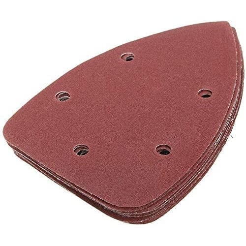 Myoseya Sanding Paper, Sanding Disc, Triangular, 5-Hole, Sandpaper, Sanding Disc Pad, for Metal, Woodworking, Polishing, 140*90mm, 10 Pieces, #400