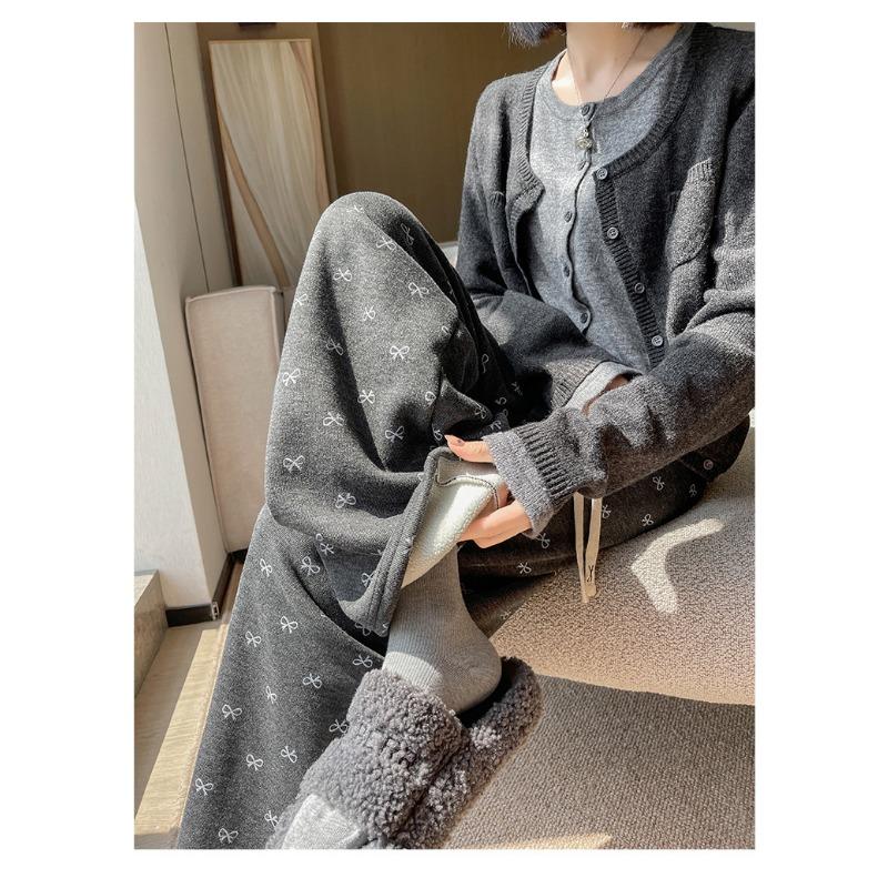 Winter Fleece Thickened High Waist Wide Leg Pants Straight Pants Yamamoto Pants Wide Leg Pants