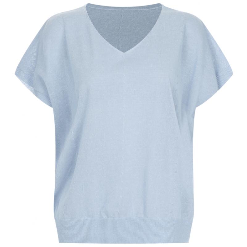 Shop   Women S V Neck Linen Cap SleeVe KniT T ShirT iVory Frb Wkn 20698