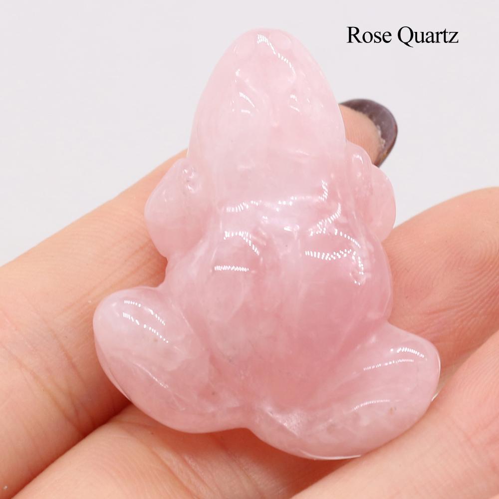 

1 шт., Фигурка денежной лягушки, Натуральный кристаллический камень, Декоративные украшения, Ювелирные изделия на удачу и для привлечения богатства 30×38 мм 1Pc/30×38mm розовый