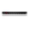 Qoltec Listwa Zasilająca PDU Antyprzeciążeniowa Do RACK 19" | 1U | 16A | 8xFRENCH| 2m