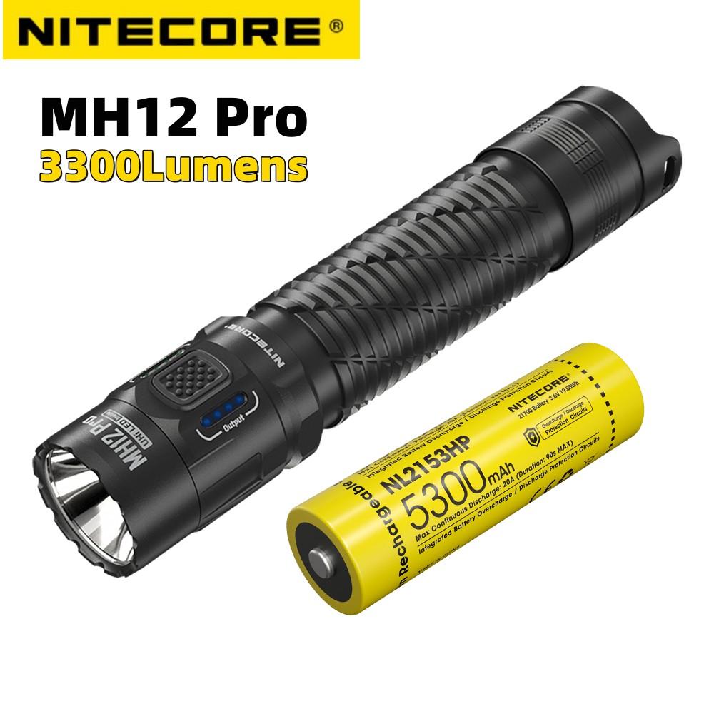 NITECORE MH12 Pro USB-C Rechargeable Compact UHi 40 LED Flashlight 3300 Lumens Lantern Emergency Tactical Torch with NL2153HP