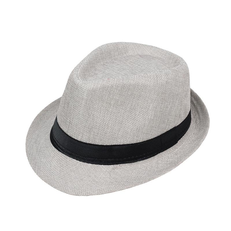 Linen Rolled-Brimmed Jazz Hat Summer British Retro Small Top Hat Outdoor Sun Hat