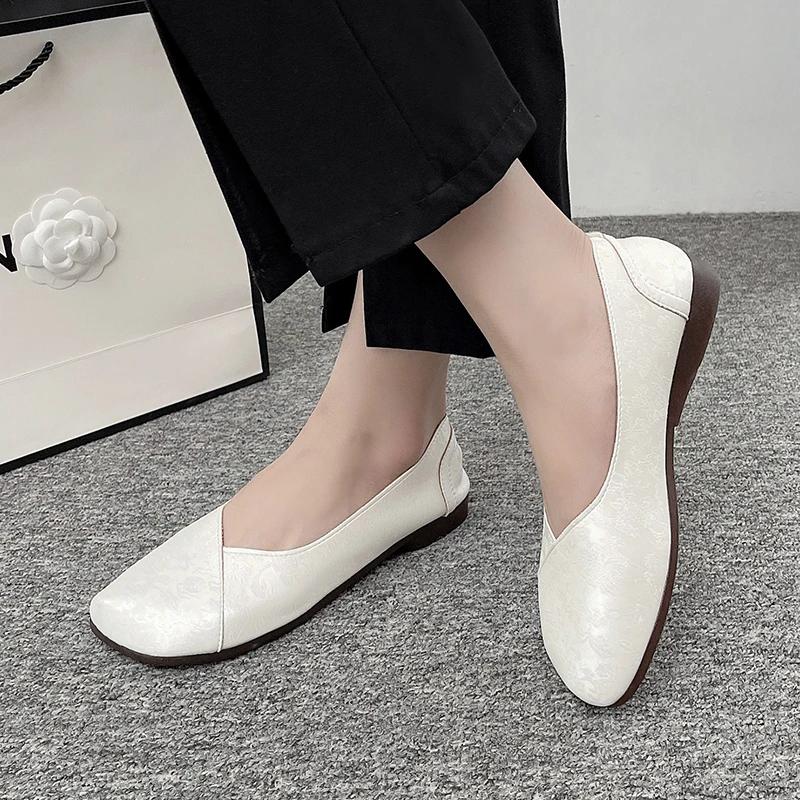 Modische flache Schlupfschuhe für Damen, neue Freizeitschuhe mit quadratischer Spitze für Damen, flache Schuhe, modische Wanderschuhe für Damen, Zapatos De Mujer
