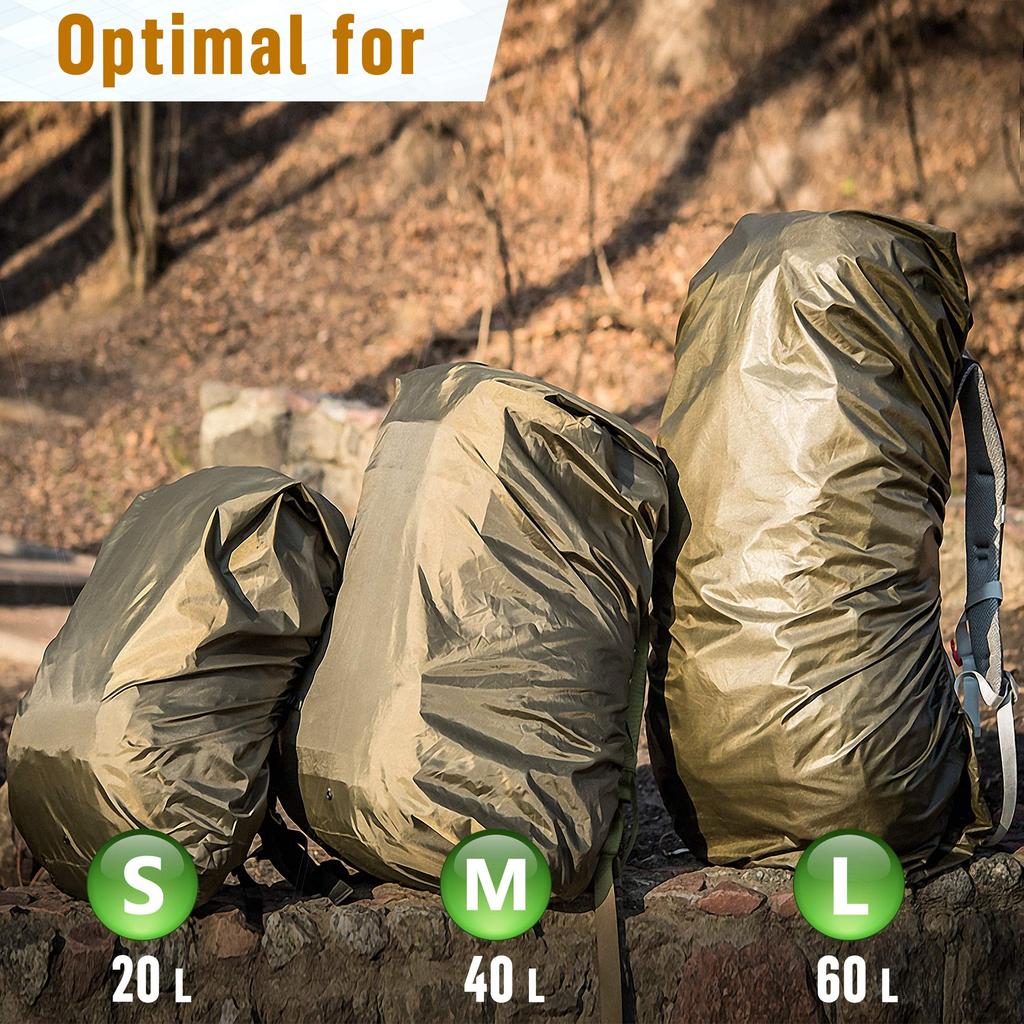 M-Tac Waterproof Backpack Rain Cover (S/20 L) with Buckle Strap & Pouch for Hiking, Camping, Travel