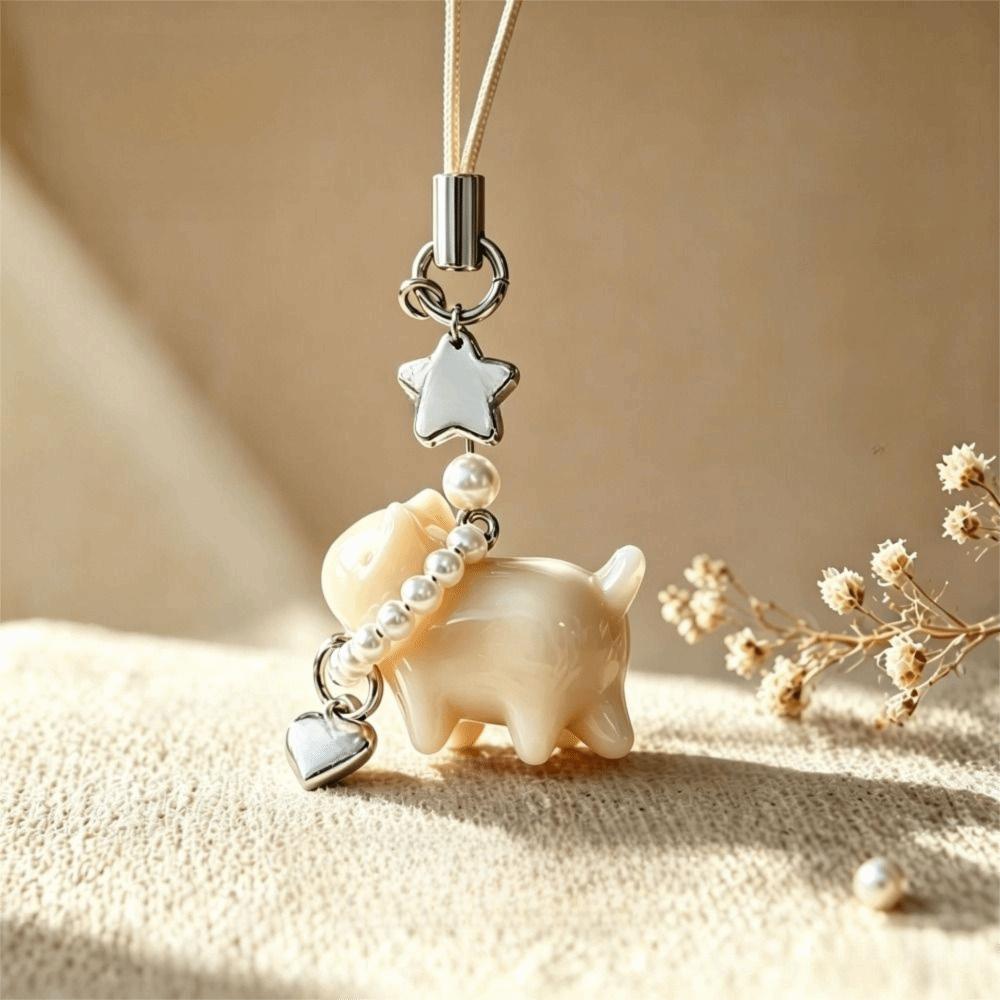 Pearl Detail Cat Pearl Pendant Color Changing Color Changing Pendant Hanging Ornament Bag Decor