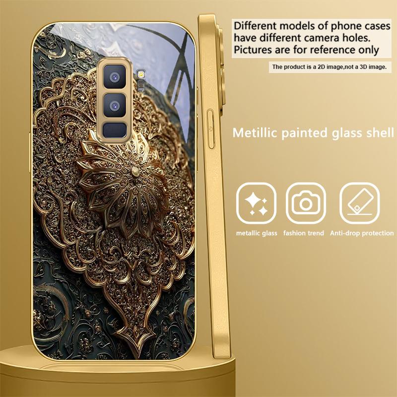 

Золотой Классический Эмблема Для Samsung Galaxy S20 FE S21 S22 S23 Plus S24 Ultra S25Ultra S21+ S9+ S22Plus Золотой стеклянный чехол для телефона Galaxy S8
