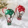 Iron Christmas Airplane Pendant Santa Flying Plane Decorative Christmas Tree Hangers Hot Air Balloon Durable