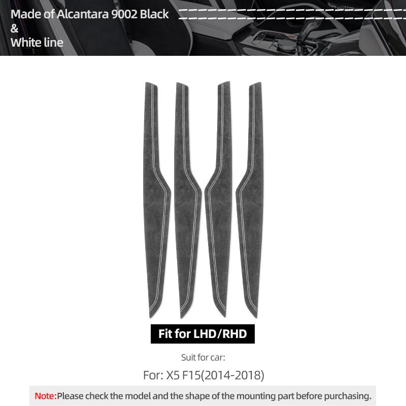

Made of Alcantara For BMW X5 F15 X6 F16 Car Inteiror Door Panel Trim Strip Performance Stickers 4pcs Tuning Decor Accessories White F15