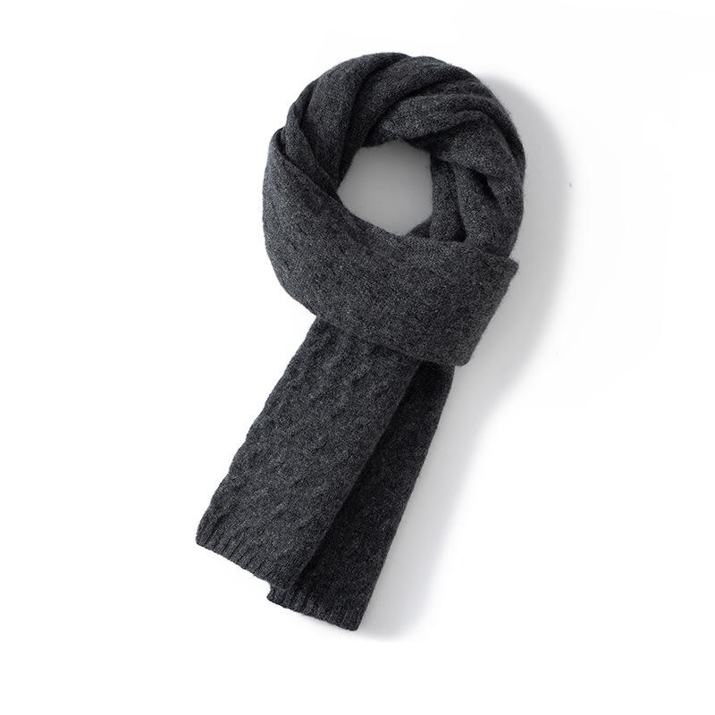 Women's 100% Pure Cashmere Knitted Scarf - Warm & Versatile for Autumn/Winter