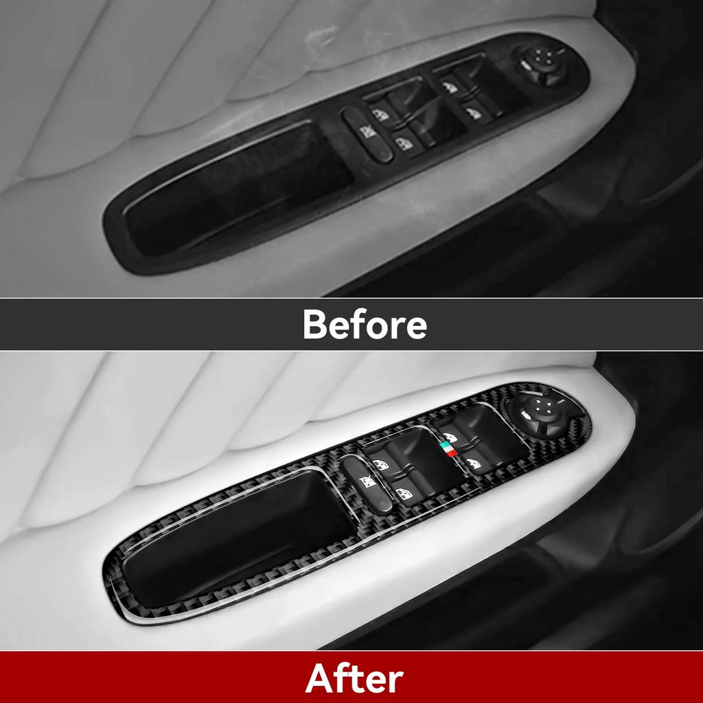 WZLN3 For Alfa Romeo 159 Brera Spider 2004-2011 Soft Carbon Fiber Car Window Lift Button Adjustment Panel Sticker Interior Accessories