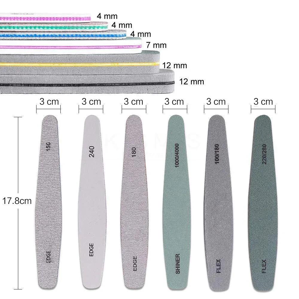 6Piece Round Corner Nail Buffer Set Practical Nail Polishing Files Sandpaper Manicure Pedicure Tool
