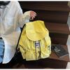 Solid Color Drawsting Backpacks Light Weight Student Schoolbag Korean Ruched Shoulder Bags  Travel