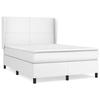 Exclusive House - Bed Slat Base with Mattress White 140x200cm Faux Leather