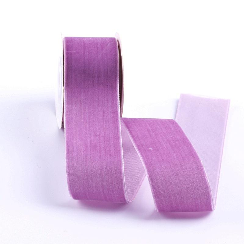 Eco-Friendly 38mm Single-Sided Flocked Velvet Ribbon Spool for Gift Wrapping DIY Bows Hair Accessories Birthday Cake Box Bands