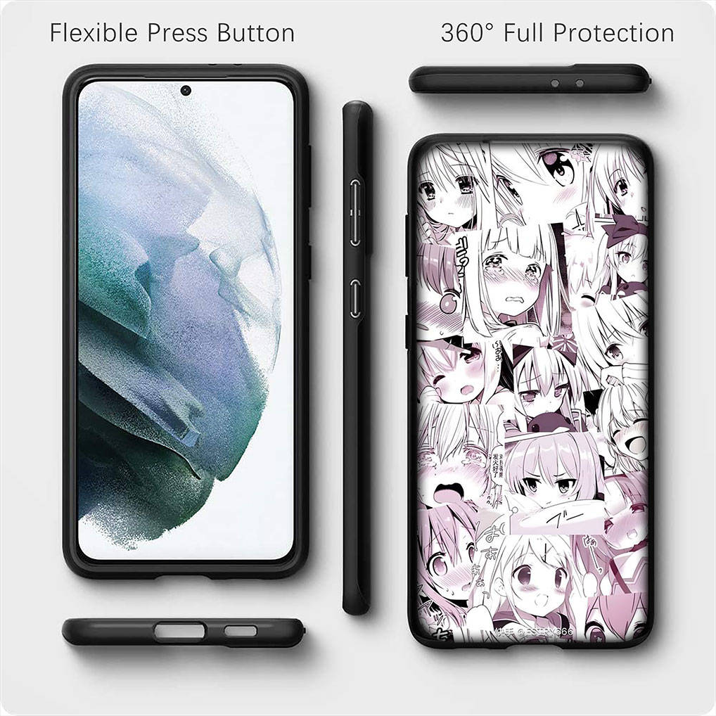 For Samsung Galaxy S24 S23 iPhone 16 15 14 Xiaomi Redmi Note 13 12 11 Plus 9 Pro Max X XR Case Ahegao Anime Girl Waifu Hentai Manga OPPO Huawei Cover
