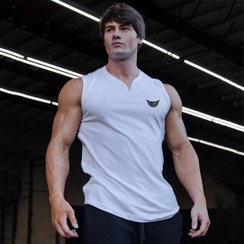 Muscleguys Summer Trend Slim Solid Sports Sleeveless T-shirt Men's Korean Version of The Social Youth Bottoming Breathable Top Fitness Vest