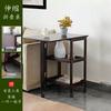 Small Apartment Solid Wood Dining Tables Folding Restaurant Cart Shelf Coffee Shop Side Cabinet with Wheels