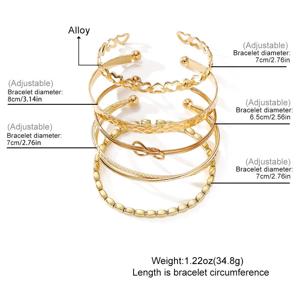 Stackable Bracelets Fashion Jewelry Women's Classic Multi-layer Heart Knot Chain Design A Gift For Holidays Suitable For Daily Wear  Accessories