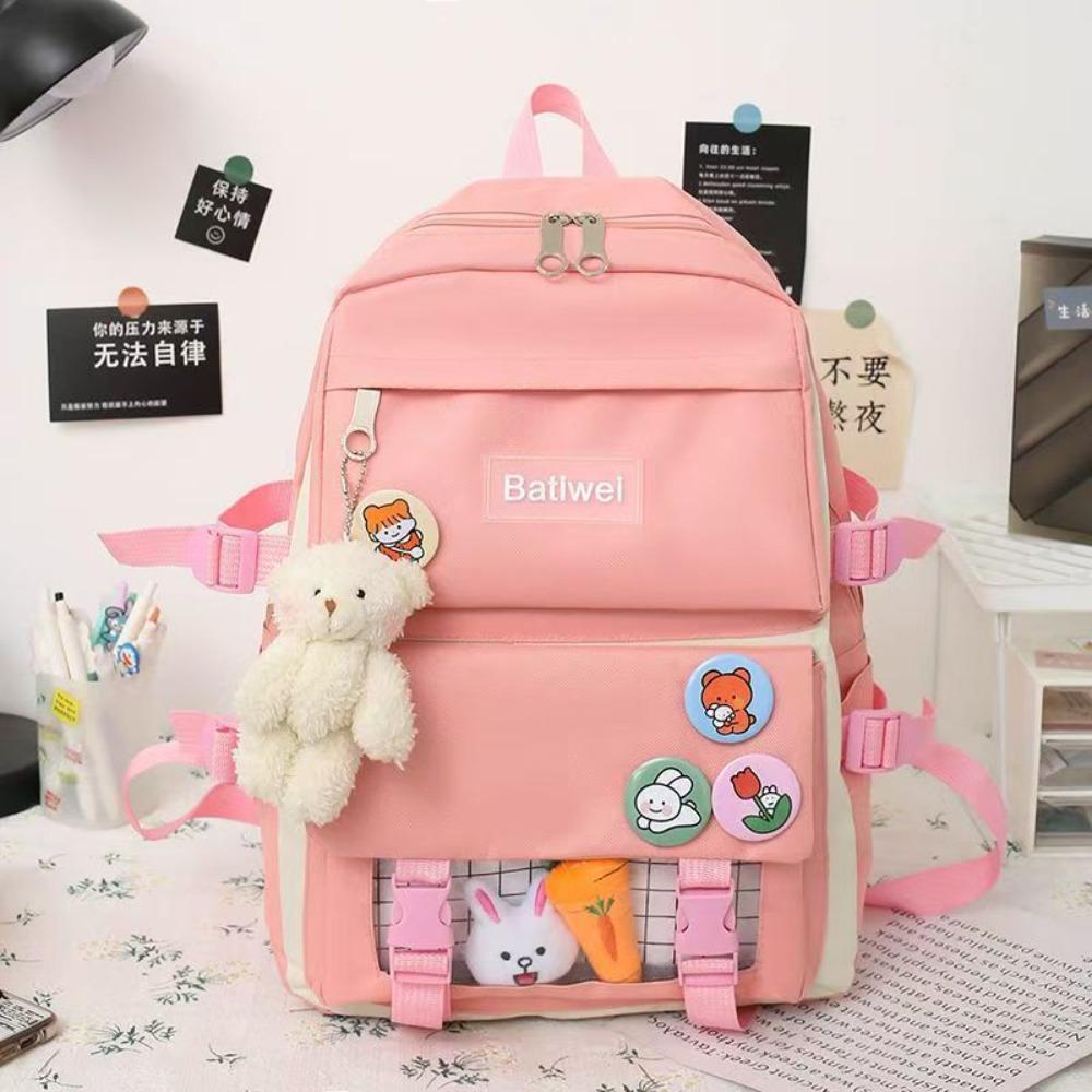 primary school students in grades 3 to 6, school backpack for women, five-piece set, backpack breathable and wear-resistant