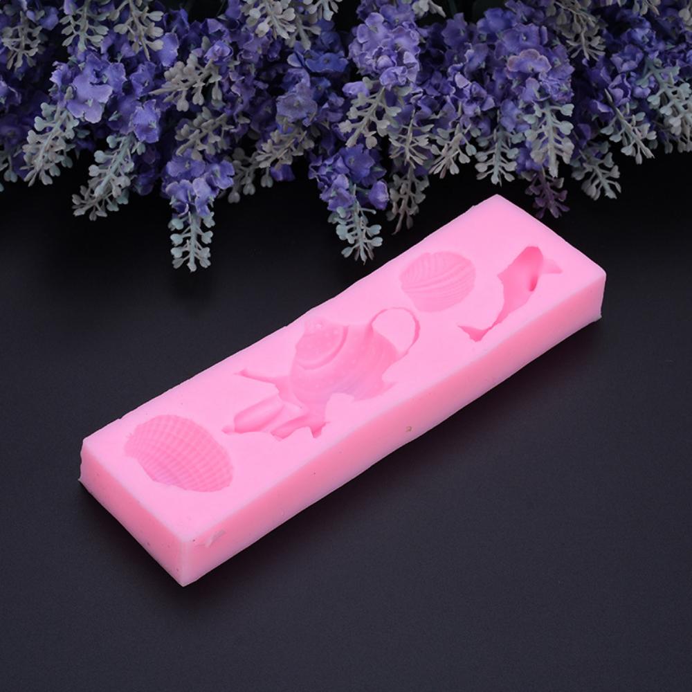 Teekanne/Muschel/Fisch DIY Schokoladenrand Dekoration Backwerkzeug Ozean Fondant Silikonform