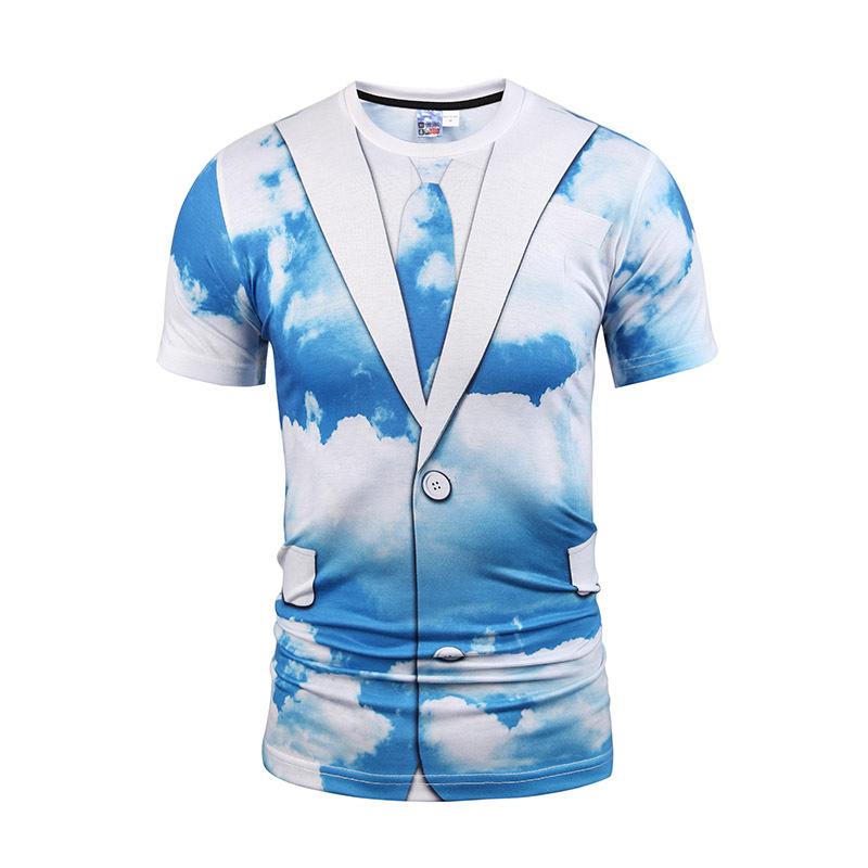 

Футболки из искусственного 2 предметов, блейзеры, мужские летние футболки, мужская уличная одежда, 3D-принт, футболка, модные топы с коротким рукавом и круглым вырезом 6XL