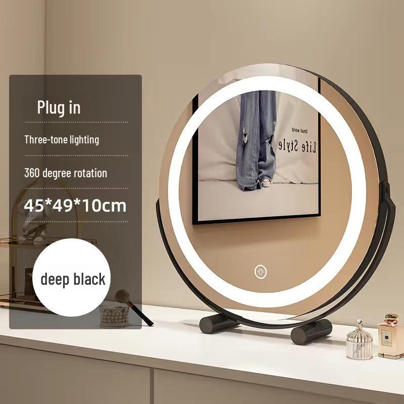 Roterbar cylindrisk LED-sminkspegel med fyllnadsljus