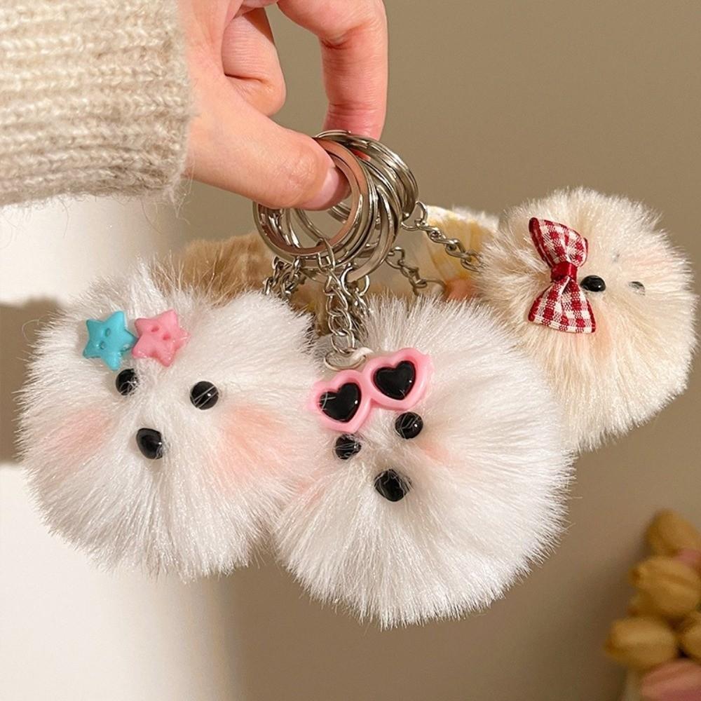 Cute Fluffy Pom Pom Cartoon Charm Soft Faux Fur Ball Bag Pendant Bag Charm