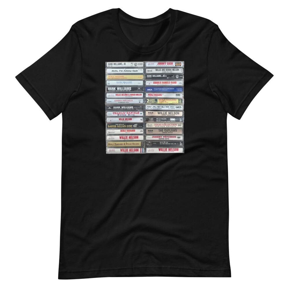 CLASSIC COUNTRY MUSIC OUTLAWS Cassette Stack Graphic Tee Shirt Unisex t-shirt
