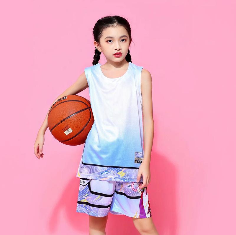 Children's and Students' Basketball Uniforms Printed Number Team Training Uniforms Sports Suits Summer Breathable Men's and Women's Table Tennis 