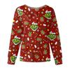 Women's Casual Fashion Long Sleeve Standing Collar Single Breasted Christmas Print Workwear Jacket Tops