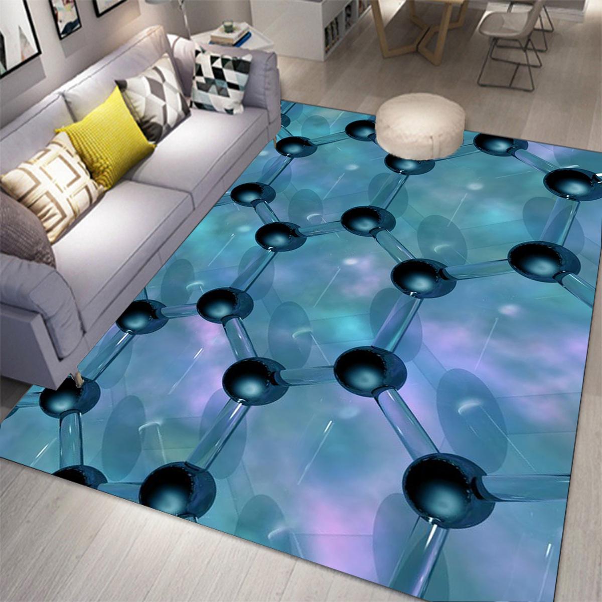 3D Vortex Illusion Area Rug, Creative Optical Geometric Door Mat, Abstract Non-Slip Floor Carpet for Living Room Decor 40x60cm