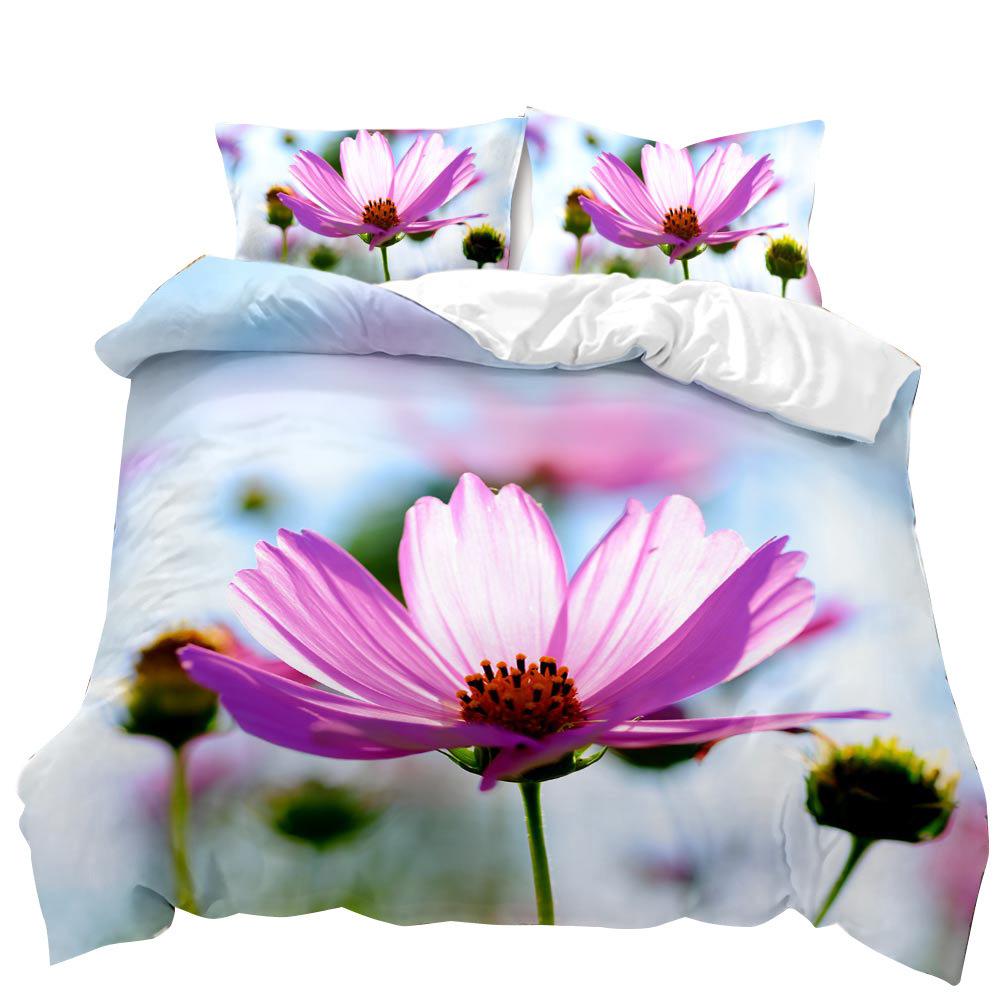 2022 New Idyllic Plants Flower Series Sunflower Three-Piece 3D Quilt Cover Wish