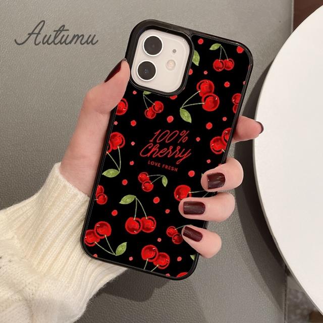 Cherries Cherry Soft Phone Case for iPhone 11 12 13 14 Pro Max Mini X XR XS SE 2020 6S 7 8 Plus Samsung Galaxy S21 S22 Shell