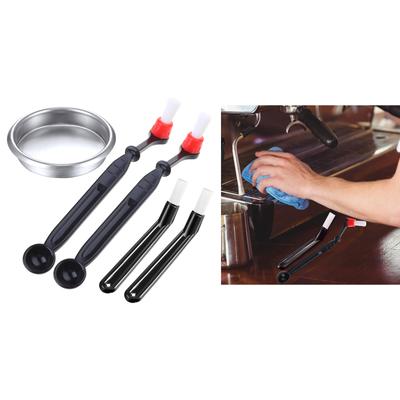 Coffee Espresso Machine Group Head Nylon Cleaning Brush Coffee Grime Cleaning Tool with 58mm Metal Blind Filter