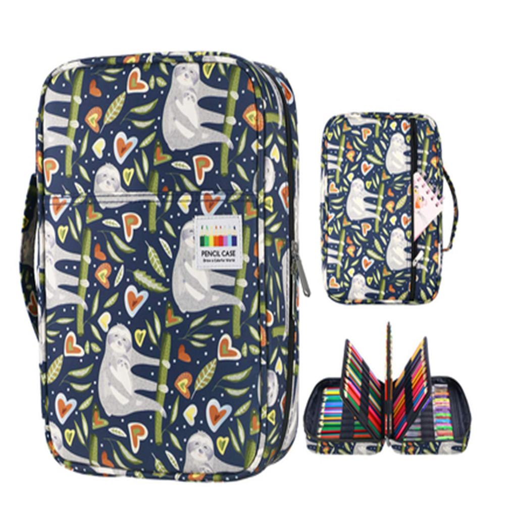 220 Slots Colored Pencil Case, Pen Bag Organizer with Handy Wrap Portable- Multilayer Pencils Case Holder for Kids Girls