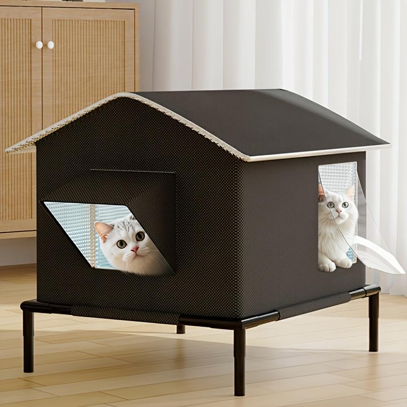 Homeless Pet House Four Seasons Outdoor Stray Cat Shelter with Air Conditioning Pet House Cozy Insulated Cat Bed Supplies