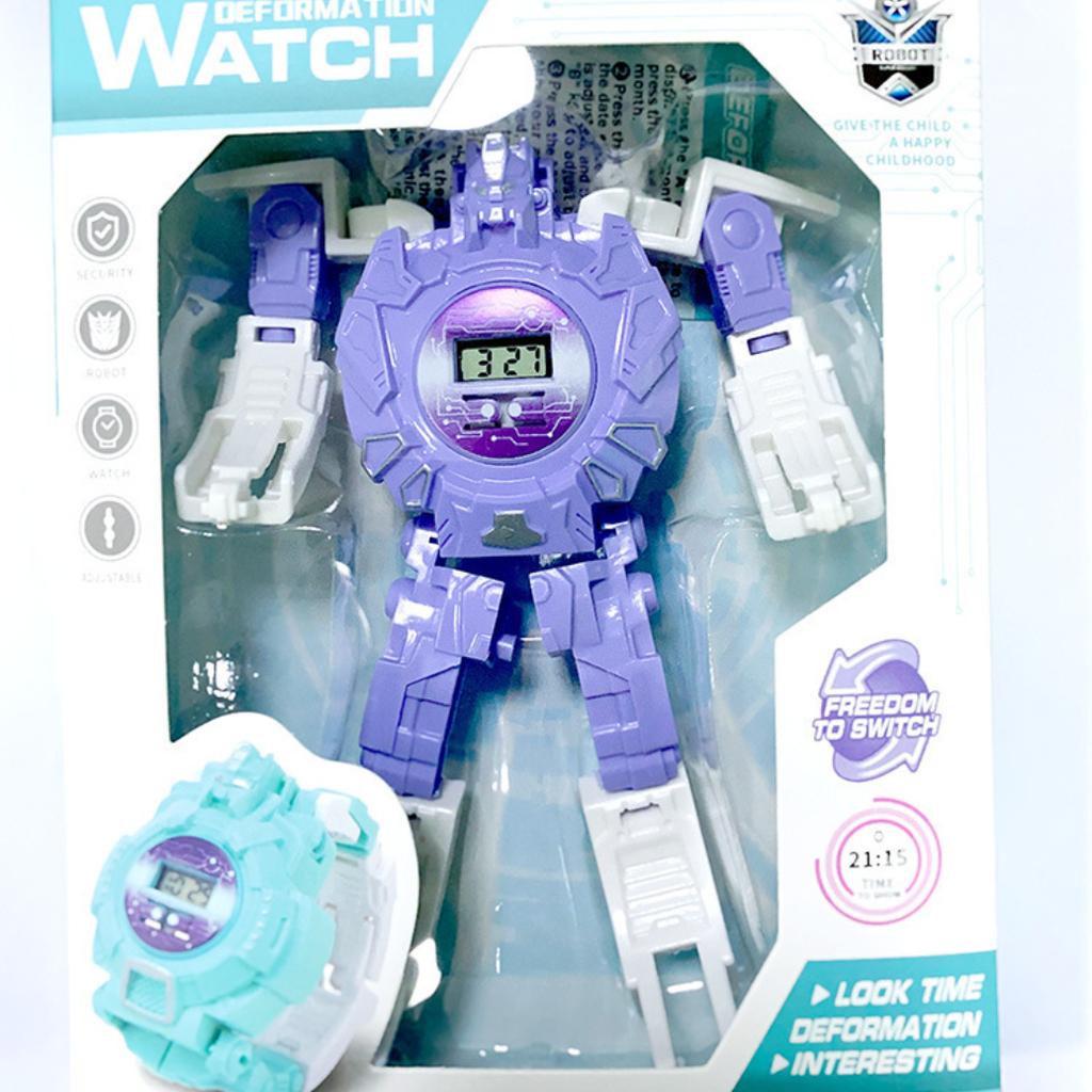 Children's Deformation Watch King Kong Robot Cartoon Elementary School Pupils Diy Toy Boy Girl Electronic Watch Gift