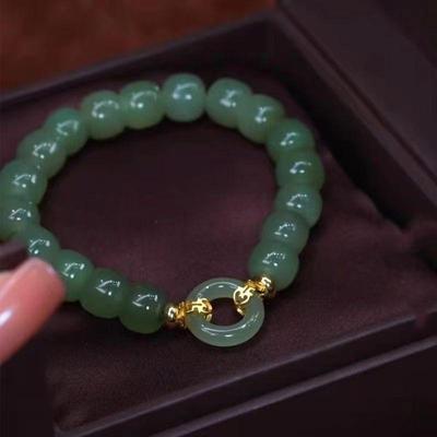 Trendy Seamless Interlocking Hetian Jade & Red Agate Bracelet - Elegant Gift for Friend