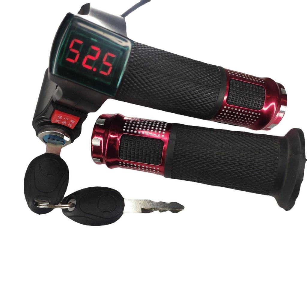 Red Screen Lock & Three-Speed Electric Twist Grip Throttle Handle for E-Vehicles