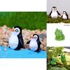 Whimsical Penguin Father And Son Decoration Set With Small Cute Frog For Gardens