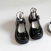 Black retro small leather shoes women's versatile new round head sweet cool Mary Jane platform single shoes