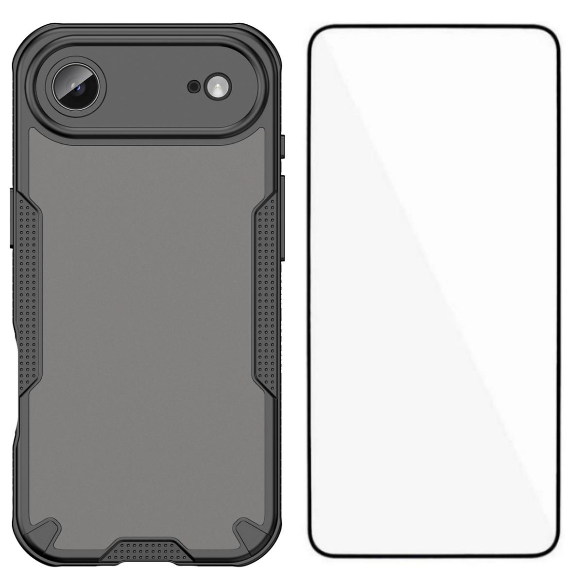 

For iPhone 17 Air Case WANLONFENG MFFJ Series Anti Drop TPU Phone Back Cover with Screen Film Black