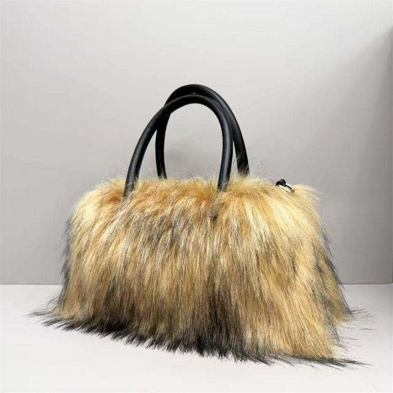 Neue Herbst-/Winter-Plüsch-Tragetasche - Modische Damen-Handtasche aus Kunstpelz